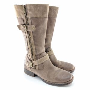 Born Kendell Tan Distressed Tall Moto Boots